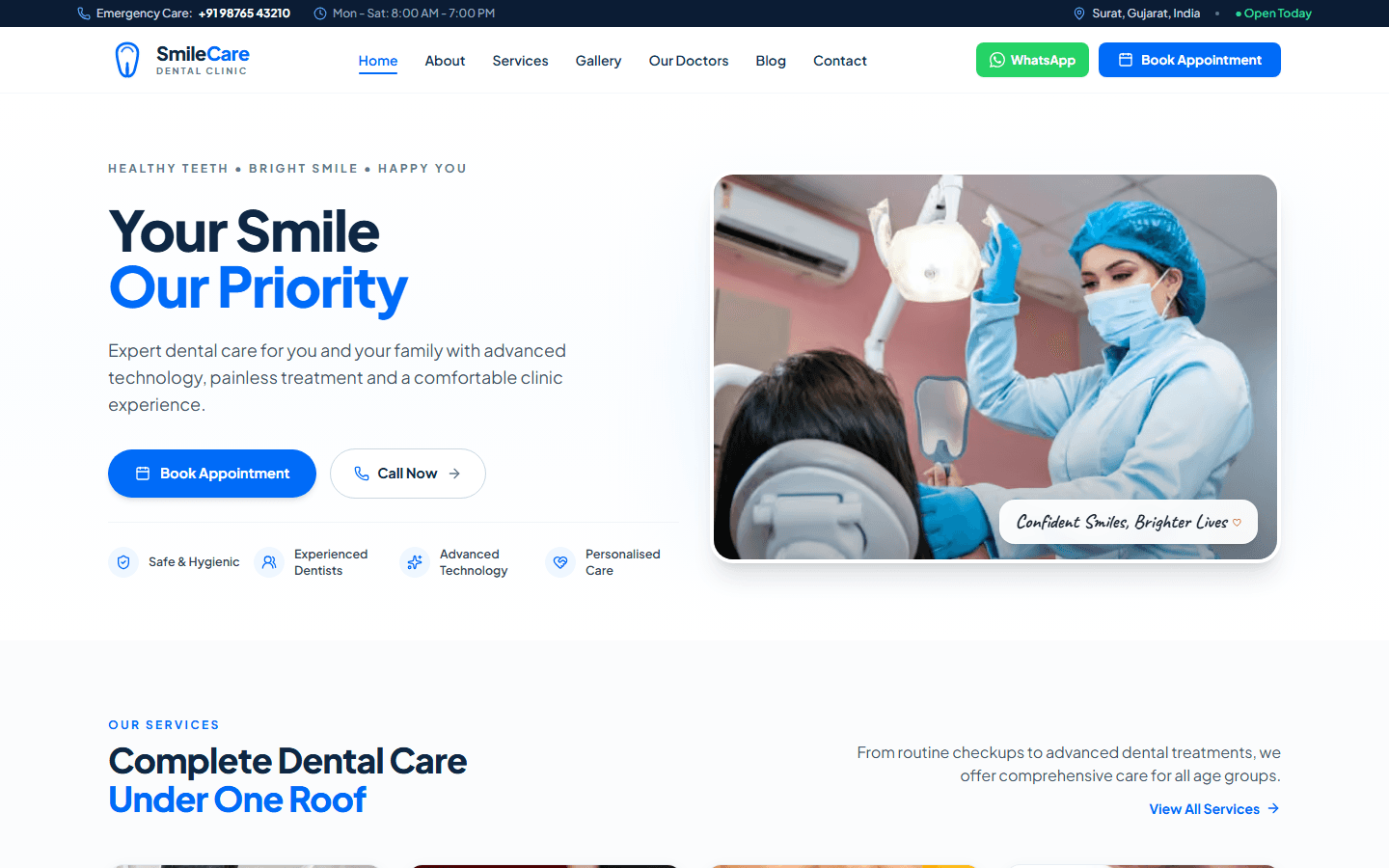 Apex Dental Clinic & Healthcare Website live showcase by BRC STAR Partner